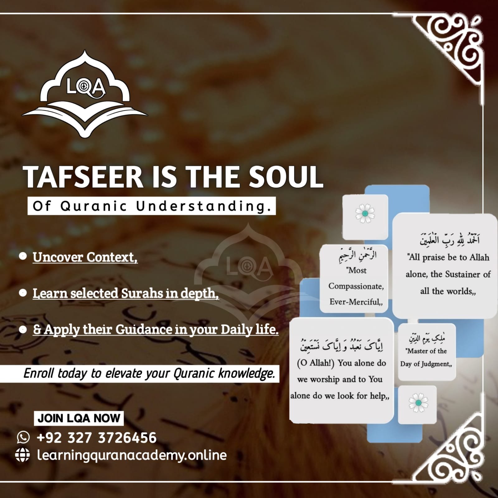 Master Quranic Guidance with Tafseer Course for Selected Surahs – Deep Learning 2025