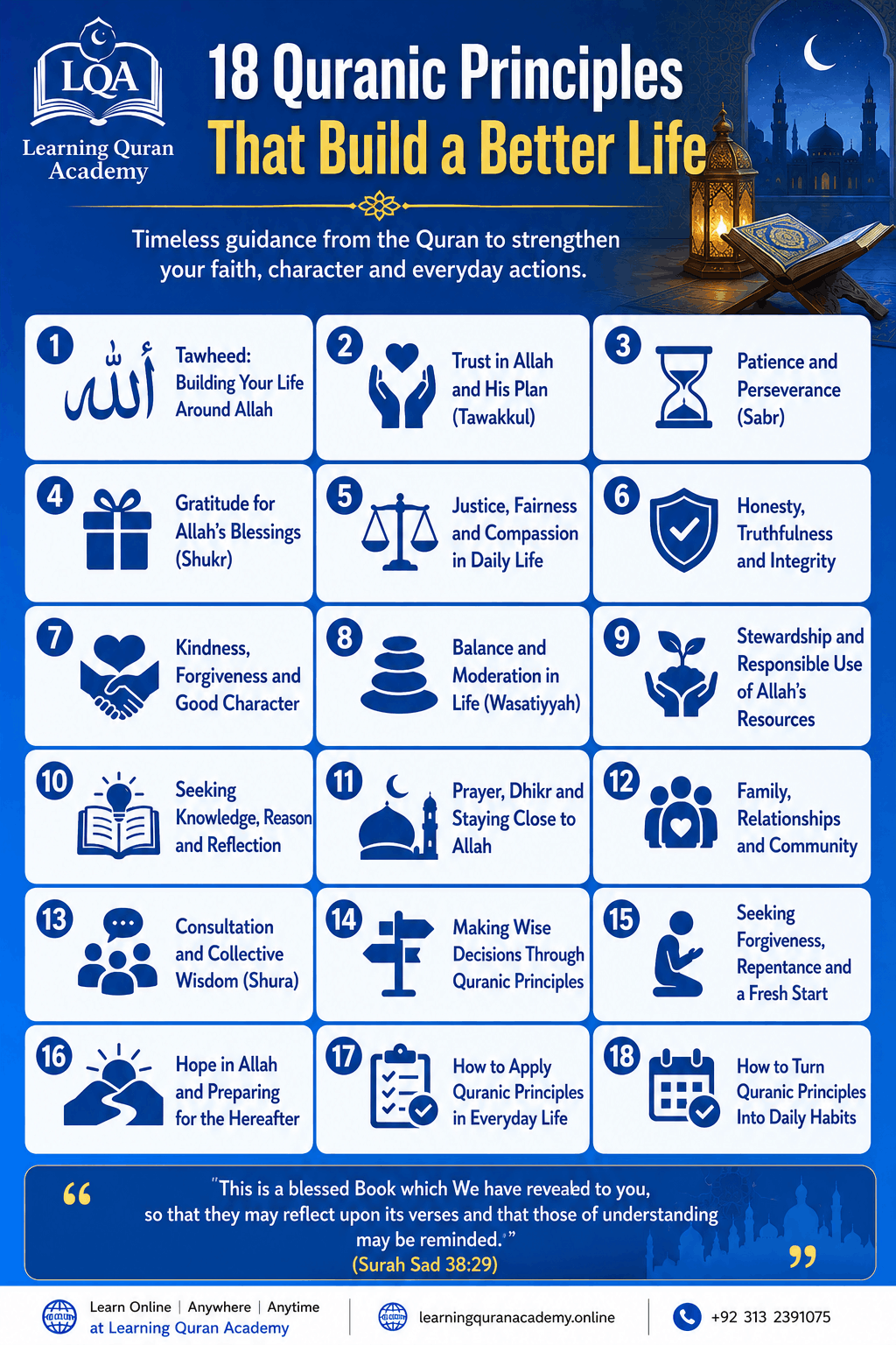 Quranic Principles for Life: 18 Powerful Lessons to Follow