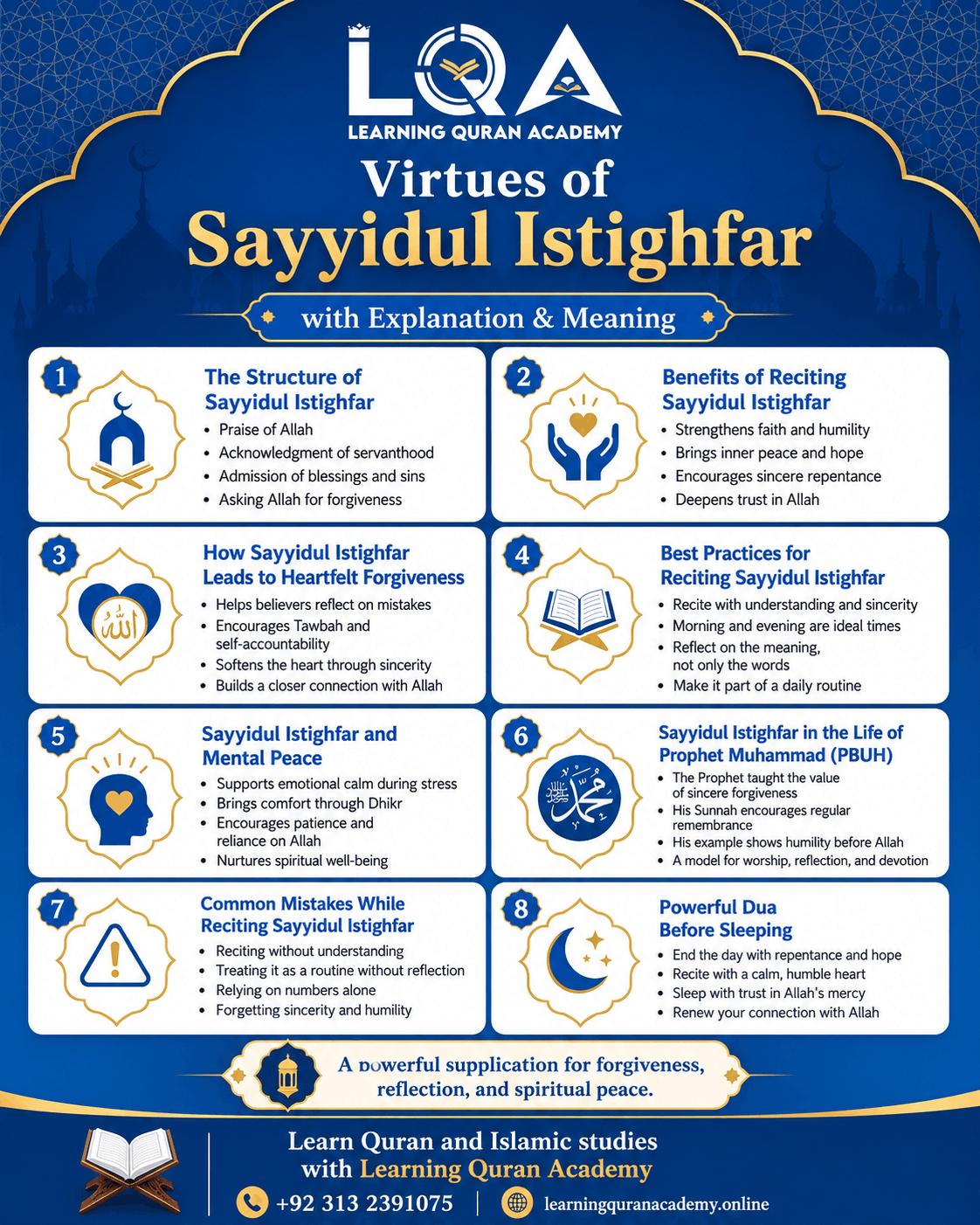 virtues of sayyidul istighfar with explanation